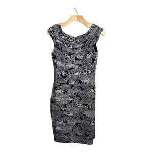 ADRIANNA PAPELL Black Lace Tiered Sleeveless Dress-Size 10